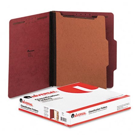 UNIVERSAL Universal 10250 Pressboard Classification Folder  Letter  Four-Section  Red  10/Box 10250